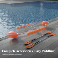 Transparent Kayak Underwater Viewing 2 Person Transparent Boat Impact Resistant Transparent Kayak for Couples, Photographers, Sightseeing, Photography