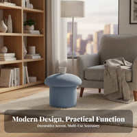 Round Sherpa Pouf Nordic design Low Stool Space-Saving Design for Parents, Adults