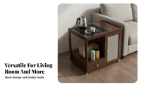 Mobile Tea Table Multi-Functional Rolling Tea Serving Trolley Multifunctional Sofa End Table on Wheels for Homeowners, Seniors, Small Areas, Bedroom