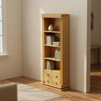 Mini Narrow Bookshelf Realistic Details 1:12 Miniature Bookcase Polished Finish