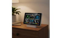 Moon Phase Display Color Screen Weather Station Snooze Function Radio Controlled Weather Timepiece Humidity Monitoring Indoor Outdoor Forecast Timepiece Barometric Pressure for Bedroom, Living Room, Office