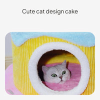 Cream Cake Cat Tower, Multi-Functional Cat Tree Condo