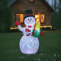 Inflatable Snowman with Lights Built-in LED Light Christmas Snowman Inflatable Holiday Decor Illuminated Bright for Yard, Garden