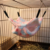 Hamster Hammock and Sugar Glider Sleeping Bag, Double-Layer Polyester Hanging Pet Bed, Warm Squirrel Nest for Small Squirrel Hamster Rat Cage