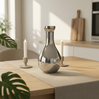Silver Glass Vase Modern Design & Decor Decorative for Living Room
