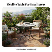 Folding Dining Table Foldable Small Space Table Sturdy & Long-Lasting