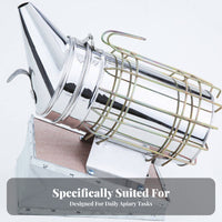 Stainless Metal Bee Smoke Dispenser Manual Bee Smoke Dispenser Compact Hinged Lid Beekeeping Equipment for Beekeepers