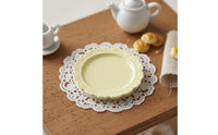 Miniature Dinner Plate Fine Craftsmanship Vintage Design Doll Plate Realistic Detailed boarder Mini Tray for Diorama