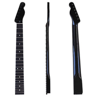 TL Style Black 22-Fret Glossy Fingerboard with 10mm Dot Inlay Holes, Maple Guitar Neck for DIY