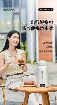便携式不锈钢烧水杯外出旅行车载恒温烧水壶自动加热保温新款家用