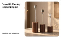 3 Pieces Modern Candlestick Holder Transparent Taper Candle Holder Home Decor Accent Cylindrical