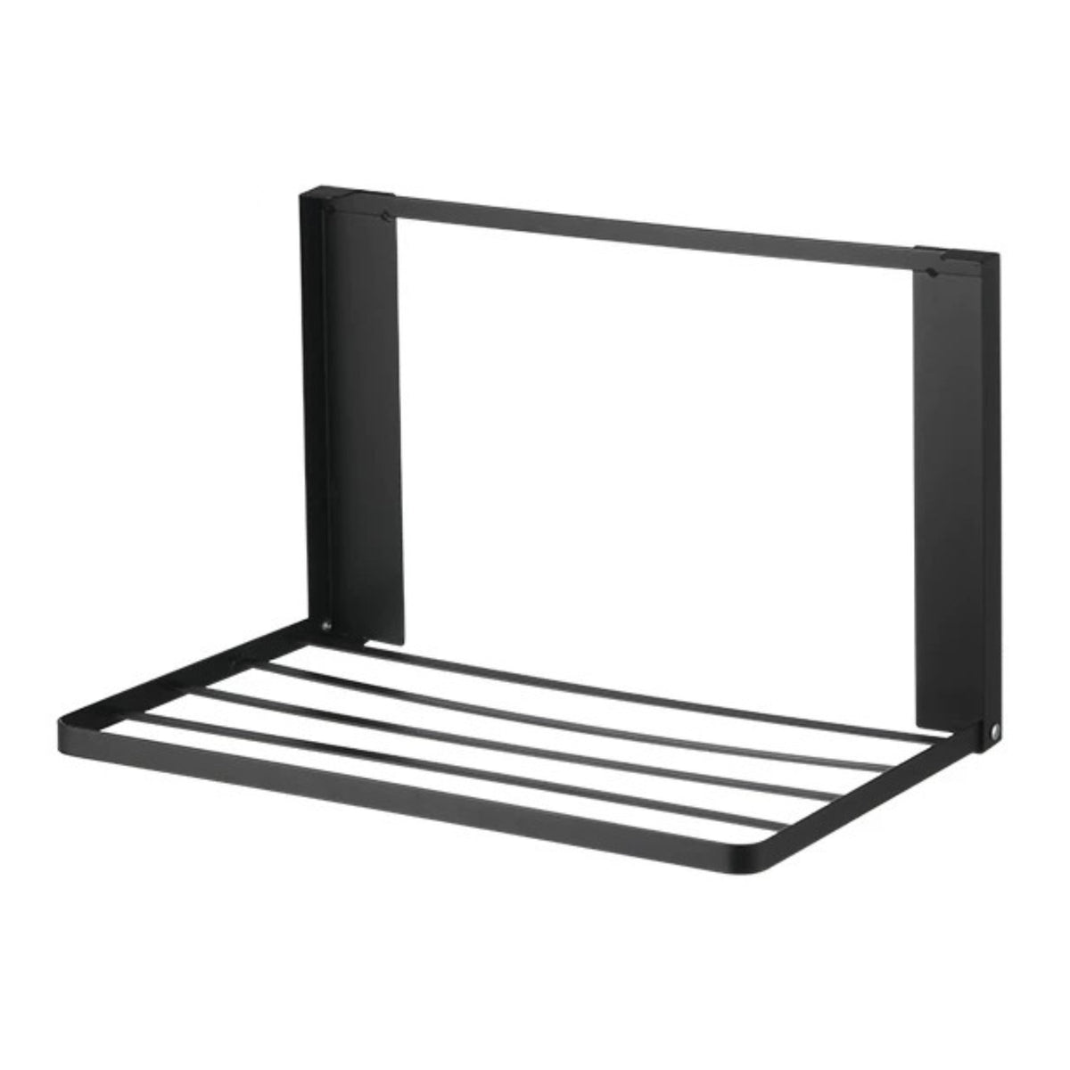 Folding Shelf with Slatted Platform Metal Folding Shelf Compact for Small Areas