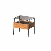 Nightstand with Storage Space-Saving Bedside Cabinet Integrated Handle for Teens