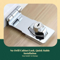 security lock, No Drill Refrigerator Lock, protective-lock Cabinet & Drawer Lock for Home, Office, School, Child resistant, Easy Install