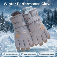 Waterproof Cycling Gloves for Men Women, Winter Thermal Touchscreen Windproof Ski Heart Pattern Blue One Size Fits All