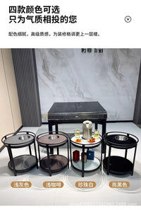 麻将机茶几双层棋牌室专用烟缸茶水架麻将桌边几茶水桌轻奢圆茶几