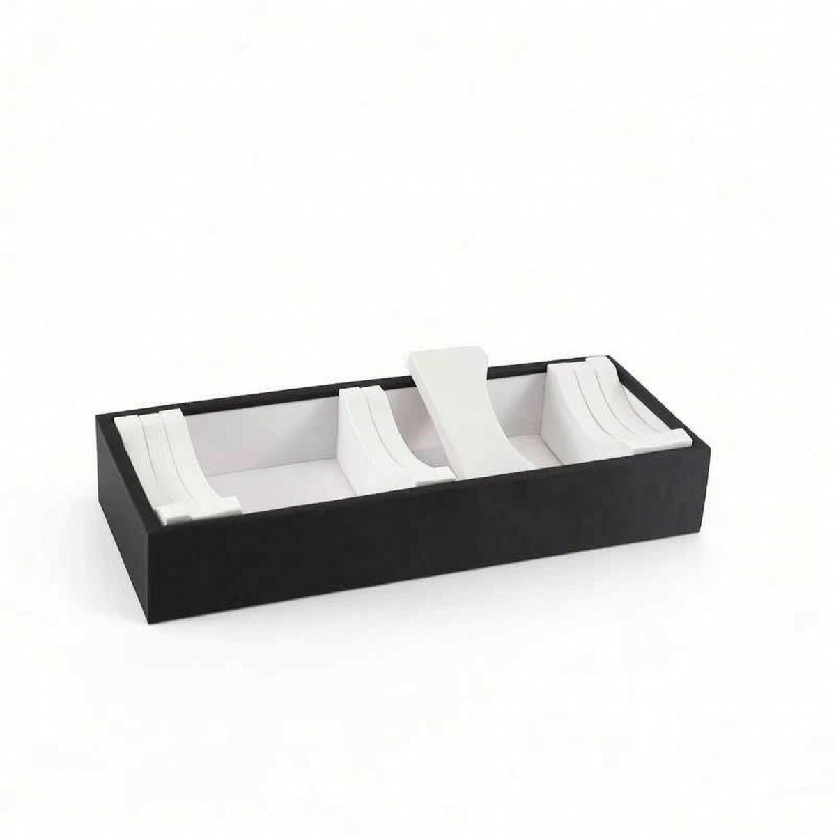 Jewelry Display Tray with Slots 10-Slot Bangle Tray Slimline Leather-Covered for Jewelers, Showcases, Home Storage