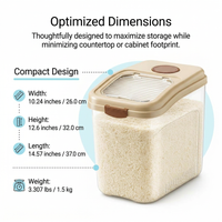 Airtight Food Storage Containers, Kitchen Storage, Dry Food Storage, Cereal Stor #variant:Transparent White