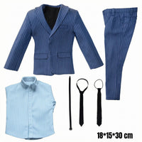 Tailored Pinstriped Suit Set Woven Texture 1/6 Scale Suit Set Slim Cut 30 Cm Doll Outfit Fitted
