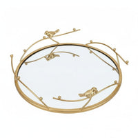Gold Bird Decorative Tray Nordic Design Acrylic Mirror Storage Tray for Entryway