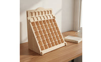 Card Display Rack with Dividers Stable Wooden Display Stand Versatile Organizer for Desk