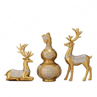 Lustrous Resin Figurine Gold Decorative Ornament Glossy Tabletop Sculpture Ornamental for Living Room