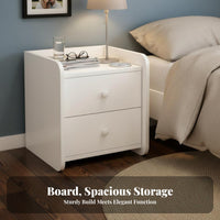 Bedside Drawer Unit Rounded Corners Single-Drawer Bedside Table Elevated Legs