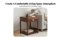 2-Tier Side Table with Drawer Timeless Design Household Furniture Accessible Shelf Easy Assembly for Parents, Students, Office