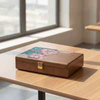 Wooden Jewelry Box Solid Wood Jewelry Box with Hinged Lid Multi-Compartment Organizer for Women, Vanity, Dresser