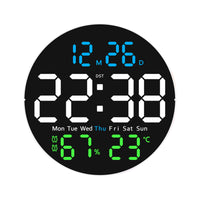 Led-Digitaluhr mit Luftfeuchtigkeitsmesser beleuchtet Wanduhr mit Datum hell