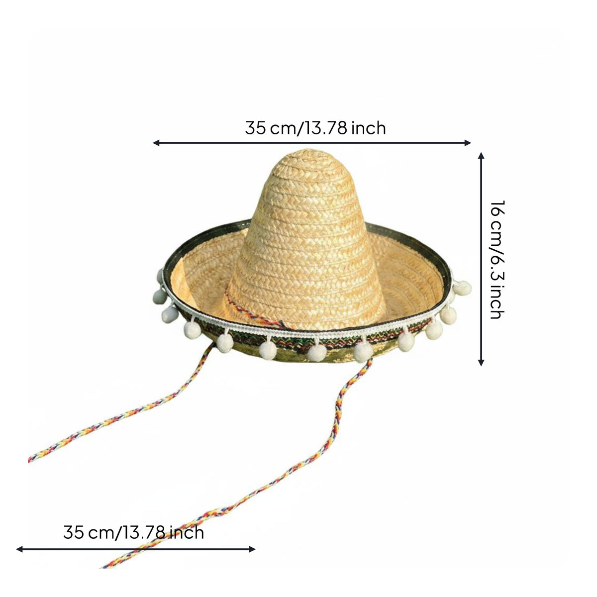 Tassel Sombrero Festive Colorful Sombrero Woven Festival Accessory for Carnival, Performance, Halloween