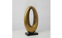 Oval Sculpture Textured Sculpture with Base Minimalist Abstract Statue for Homeowners, Art Collectors, Entryway