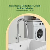Wall-mounted brass kitchen faucet