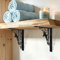 Iron Deer Head Wall-Mounted Shelf Bracket