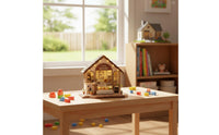 DIY Miniature House Detailed Decor 3D House Model LED Lights for Desk, Bookshelf