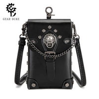 GEARDUKE Medieval Steampunk Retro Women's Small Crossbody Bag with Contrast Color