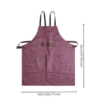Bib Apron with Straps Reinforced Kitchen Cooking Apron with Pockets Heavyweight for Barbers, Workshop, Cafe, Grilling