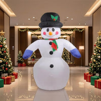 Christmas Inflatable Snowman Freestanding Snowman with Red Hat Holiday Display Oversized Festive for Families, Yard, Indoor