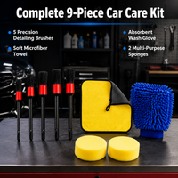 Full Detailing Car Cleaning Kit Microfibre Car Wash Kit with Wheel Brush