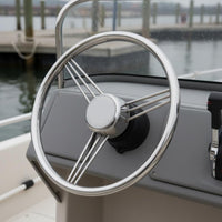 Yacht Steering Wheel Rustproof Stainless Steel Steering Wheel Long-Lasting Sturdy Construction for Boating