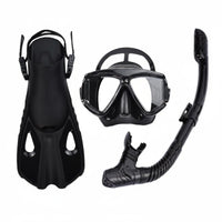 Anti-Choke Full Dry Snorkel Set Adjustable Fins Diving Mask Snorkel Fin Set Crystal Clear View Water Sports Gear Long-Lasting for Swimming