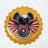 American Retro Beer Bottle Cap Metal Wall Decor for Home Bar & Shop