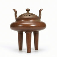 Copper Incense Burner Compact Tripod Censer Long-Lasting for Tea Room, Home