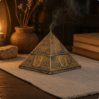 Resin Pyramid Ornament Embossed Relief Hieroglyph Pyramid Decoration