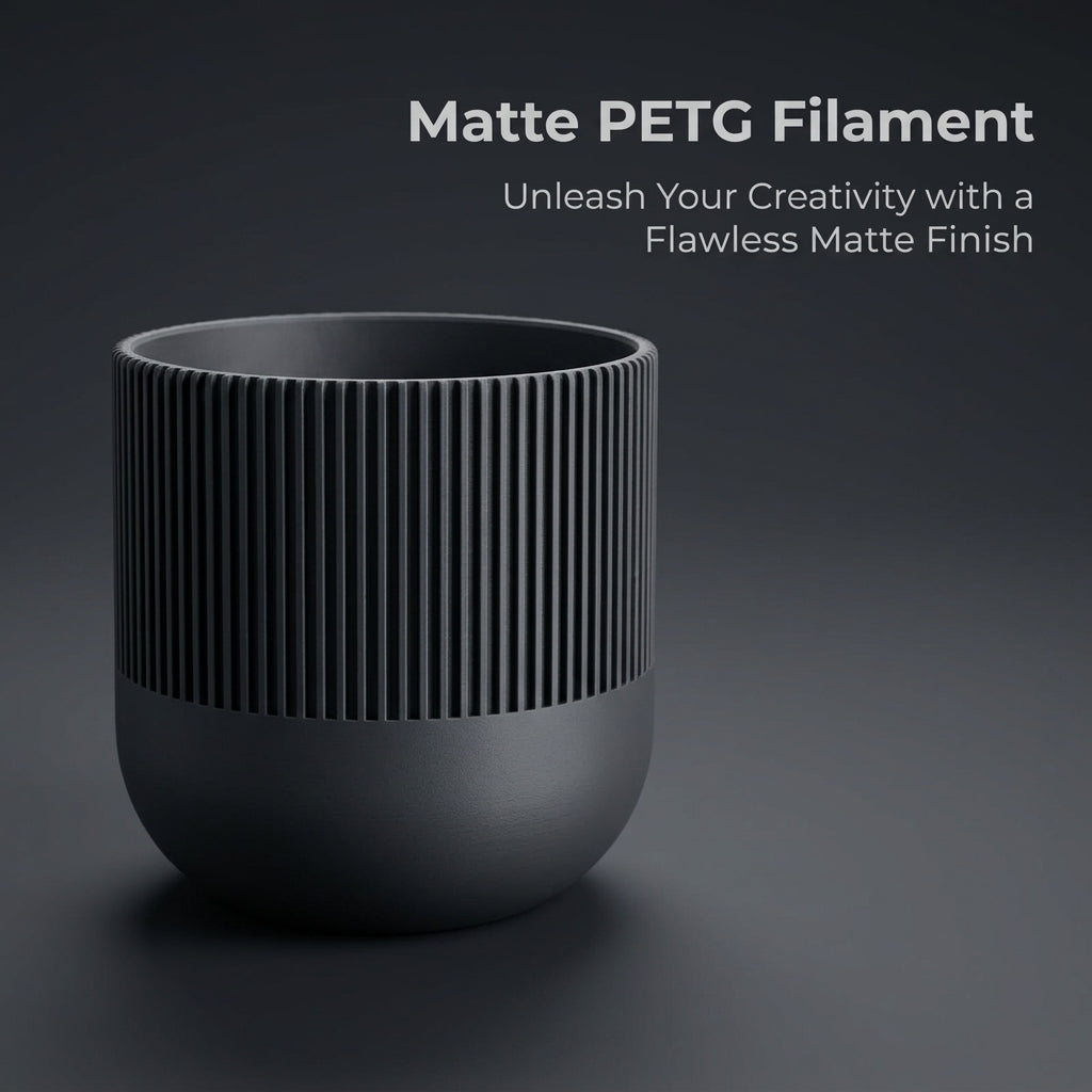 Matte PETG Filament 1.75mm for 3D Printing, Fused Deposition Modeling Material 1kg Spool with Textured Finish, Dimensional Accuracy for Makers