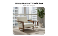 Striped Wooden Armchair sturdy Wood Frame Striped Lounge Chair Minimalist artistic design dense Foam for Living Room, Bedroom