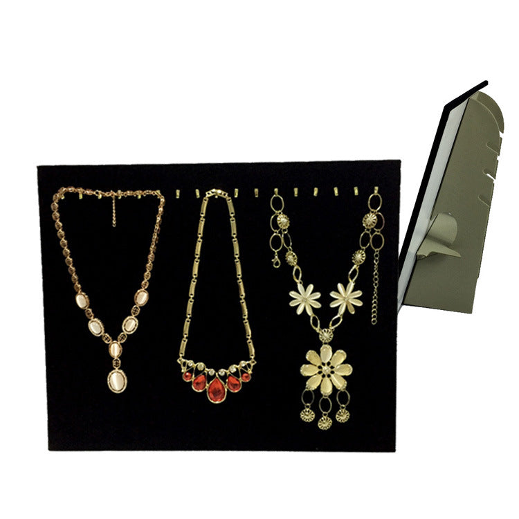 Foldable Black Velvet Necklace Bracelet Display Stand Jewelry Organizer