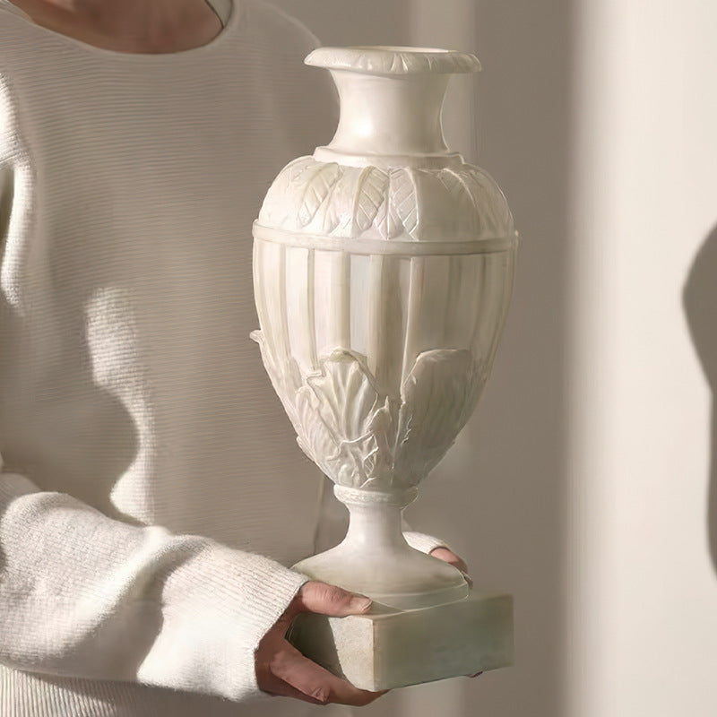 Faux Jade Art Vase in Wabi-Sabi Style