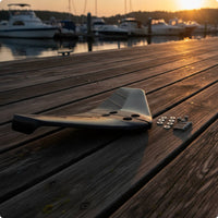 Carbon-Fiber-Style Outboard Hydrofoil Stabilizer Curved Marine Hydrofoil Wing Easy to Install Boat Stabilizer Fin Streamlined