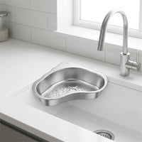 Kitchen Sink Drainer Corner Basket, Stainless Steel 304 Japanese Style Sink Strainer, Anti Clogging Perforated Mesh Home Kitchen Organiser